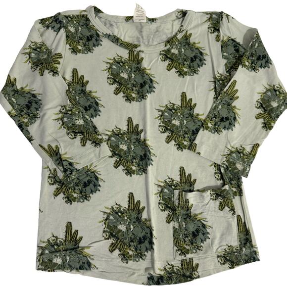 Kate Quinn Cactus Flower Long Sleeve Pocket Boxy Tee Shirt Bamboo Size 5Y - Picture 2 of 5
